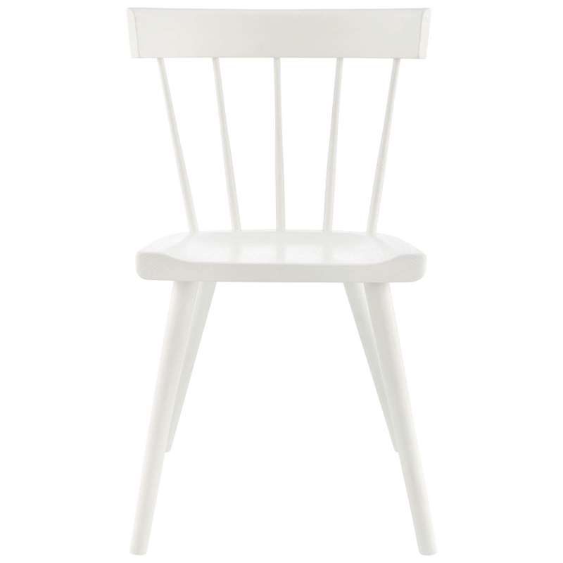 Pemberly Row Elm Wood Dining Side Chairs in White (Set of 2)