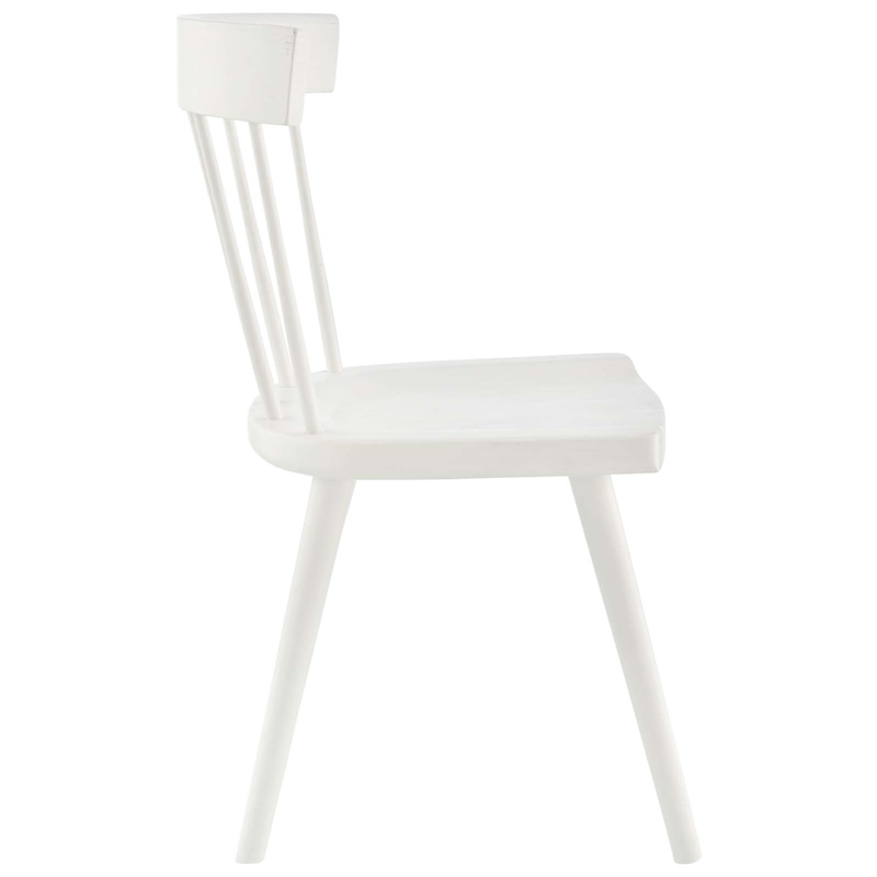 Pemberly Row Elm Wood Dining Side Chairs in White (Set of 2)