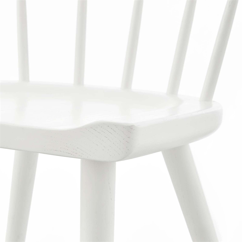Pemberly Row Elm Wood Dining Side Chairs in White (Set of 2)