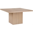 Pemberly Row Solid Wood and Oak Veneer Square Dining Table in Natural Finish