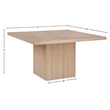 Pemberly Row Solid Wood and Oak Veneer Square Dining Table in Natural Finish