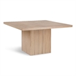 Pemberly Row Solid Wood and Oak Veneer Square Dining Table in Natural Finish