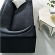 Pemberly Row Modern Black/Gold Velvet Upholstered Sofa with Stainless Steel