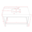 Pemberly Row 48-Inch White Engineered Stone Vanity with Brass Steel Base