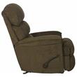 Pemberly Row Chaise Rocker Recliner in Coffee Brown Textile Fabric