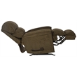Pemberly Row Chaise Rocker Recliner in Coffee Brown Textile Fabric