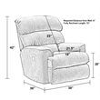 Pemberly Row Chaise Rocker Recliner in Coffee Brown Textile Fabric