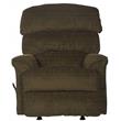 Pemberly Row Chaise Rocker Recliner in Coffee Brown Textile Fabric