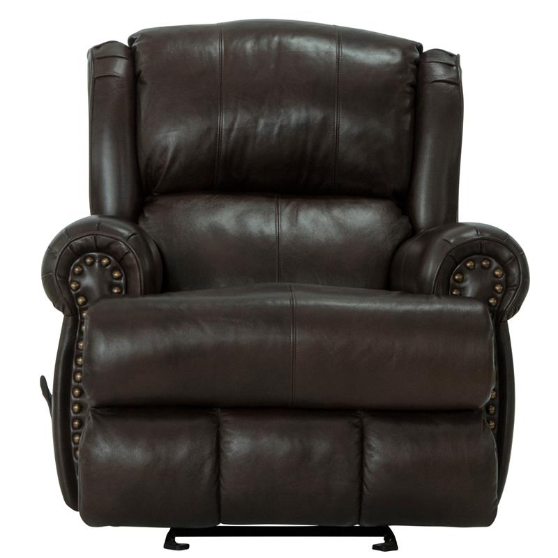 Pemberly Row Glider Recliner in Chocolate Top Grain Italian Leather