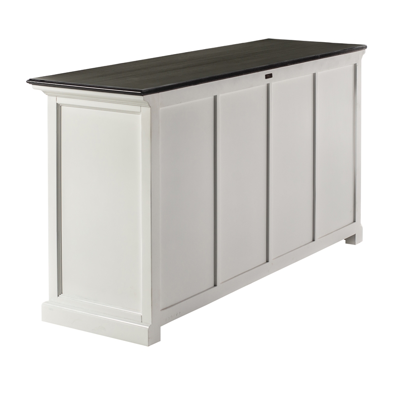 Pemberly Row Mahogany Wood Buffet with 4 Baskets in White Finish
