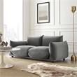 Pemberly Row Performance Velvet Loveseat in Gray Finish