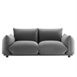 Pemberly Row Performance Velvet Loveseat in Gray Finish