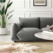 Pemberly Row Performance Velvet Loveseat in Gray Finish