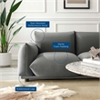 Pemberly Row Performance Velvet Loveseat in Gray Finish