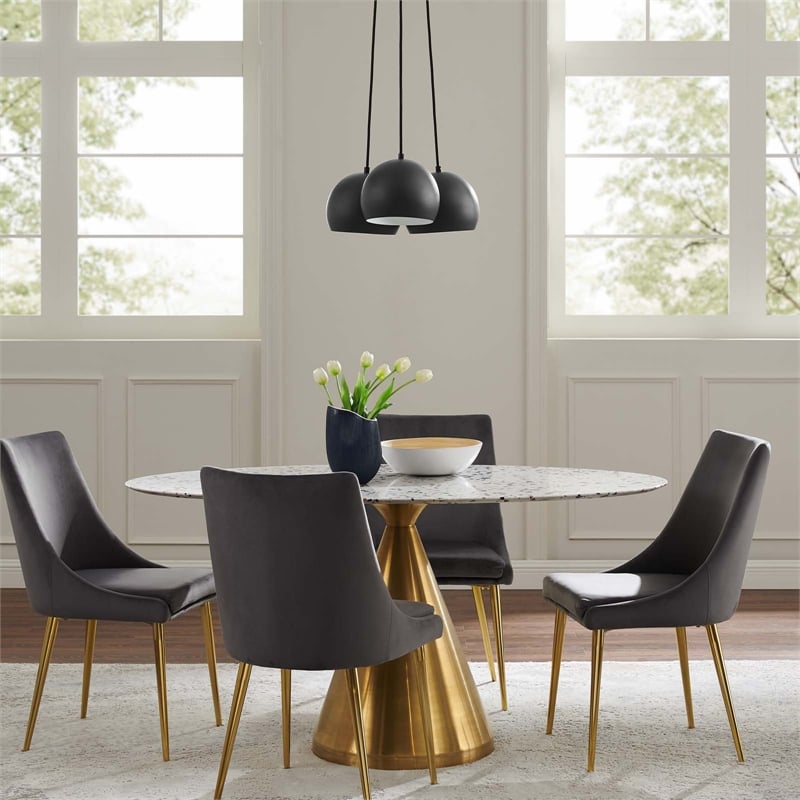 Pemberly Row 3-Light Pendant with Adjustable Fabric Cables and Metal Shades