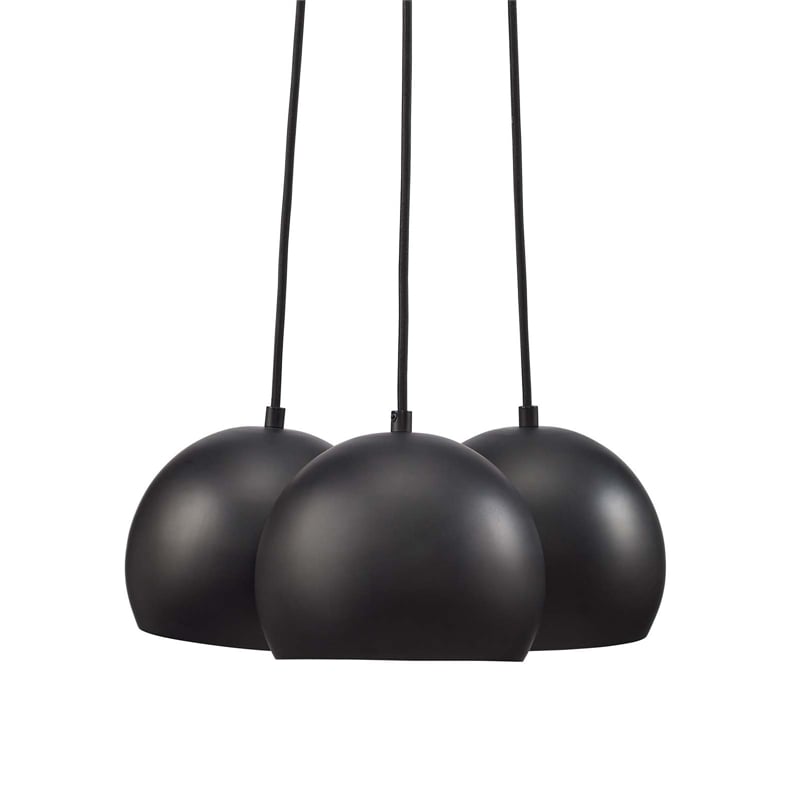 Pemberly Row 3-Light Pendant with Adjustable Fabric Cables and Metal Shades