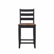 Pemberly Row Two-Tone Ladder Back Counter Stool in Black and Oak Finish