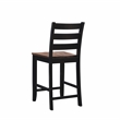 Pemberly Row Two-Tone Ladder Back Counter Stool in Black and Oak Finish