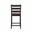 Pemberly Row Two-Tone Ladder Back Counter Stool in Black and Oak Finish