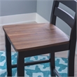 Pemberly Row Two-Tone Ladder Back Counter Stool in Black and Oak Finish