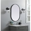 Pemberly Row 24x36 Oval Mirror with Black Iron and MDF Frame