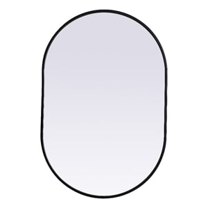 Pemberly Row 24x36 Oval Mirror with Black Iron and MDF Frame