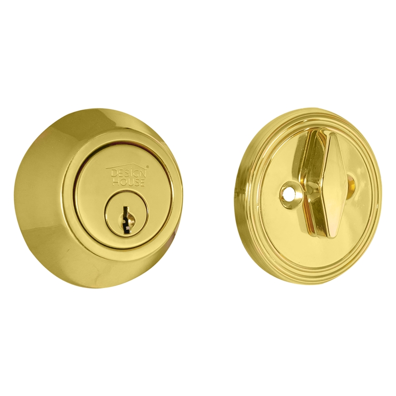 Pemberly Row Brass Single Cylinder Deadbolt in Polished Brass Finish