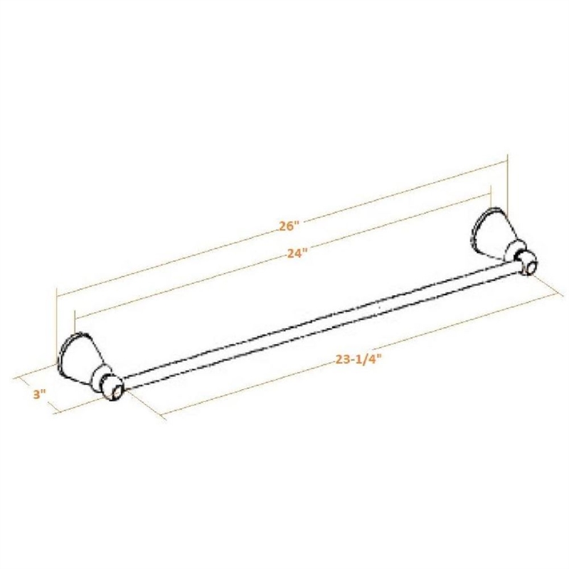 Pemberly Row 24-Inch Metal Towel Bar in Brushed Nickel Finish