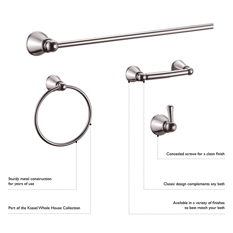 Pemberly Row 24-Inch Metal Towel Bar in Brushed Nickel Finish