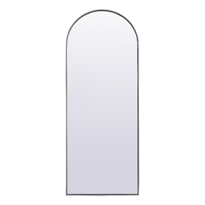 Pemberly Row 28x74&quot Arch Full-Length Mirror in Silver Iron Frame