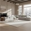 Pemberly Row 7-Piece Modular Sectional in White Linen Textured Fabric