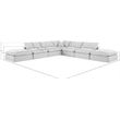 Pemberly Row 7-Piece Modular Sectional in White Linen Textured Fabric