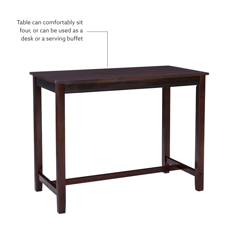 Pemberly Row 3-Piece Counter Dining Set Wood and Faux Leather Cognac Brown