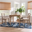 Pemberly Row Square Rubberwood Drop-Leaf Table in Washed Gray