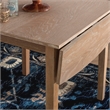 Pemberly Row Square Rubberwood Drop-Leaf Table in Washed Gray