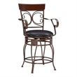 Pemberly Row Big & Tall Metal Swivel Counter Stool with Bronze Finish