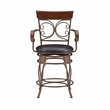 Pemberly Row Big & Tall Metal Swivel Counter Stool with Bronze Finish