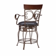 Pemberly Row Big & Tall Metal Swivel Counter Stool with Bronze Finish