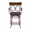 Pemberly Row Big & Tall Metal Swivel Counter Stool with Bronze Finish