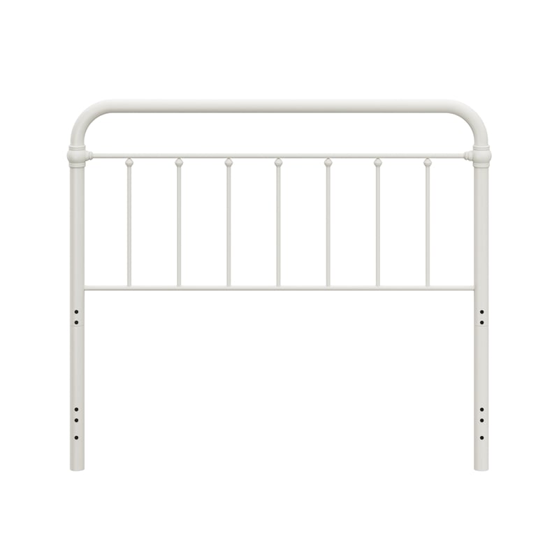 Pemberly Row Metal Spindle Headboard in Soft White for Full/Queen Beds