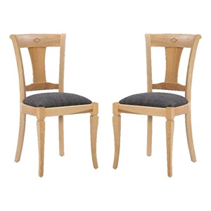 Pemberly Row Side Chairs with Grey Padded Seats and Beechwood Frame (Set of 2)