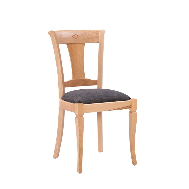Pemberly Row Side Chairs with Grey Padded Seats and Beechwood Frame (Set of 2)