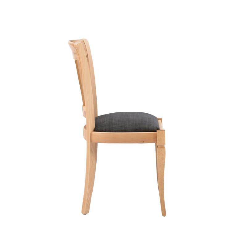 Pemberly Row Side Chairs with Grey Padded Seats and Beechwood Frame (Set of 2)