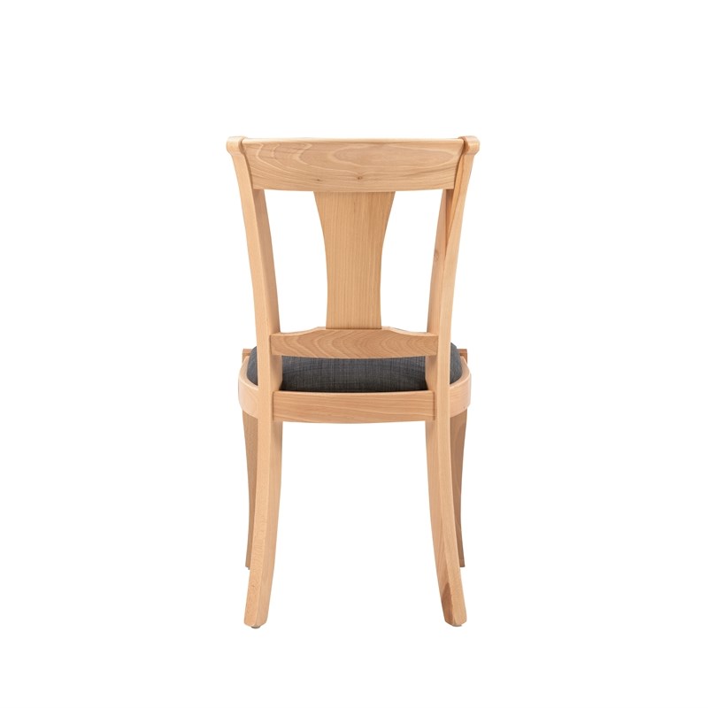 Pemberly Row Side Chairs with Grey Padded Seats and Beechwood Frame (Set of 2)