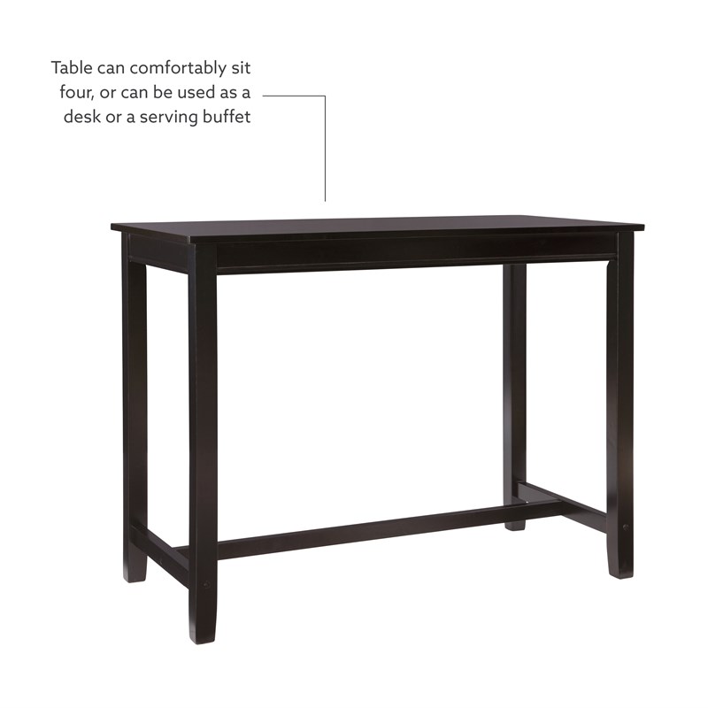 Pemberly Row 3-Piece Counter Dining Set Gray Faux Leather in Black Wood