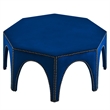 Pemberly Row Velvet Ottoman with Nailhead Trim in Navy