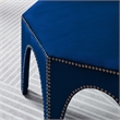 Pemberly Row Velvet Ottoman with Nailhead Trim in Navy