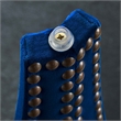 Pemberly Row Velvet Ottoman with Nailhead Trim in Navy
