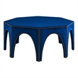 Pemberly Row Velvet Ottoman with Nailhead Trim in Navy