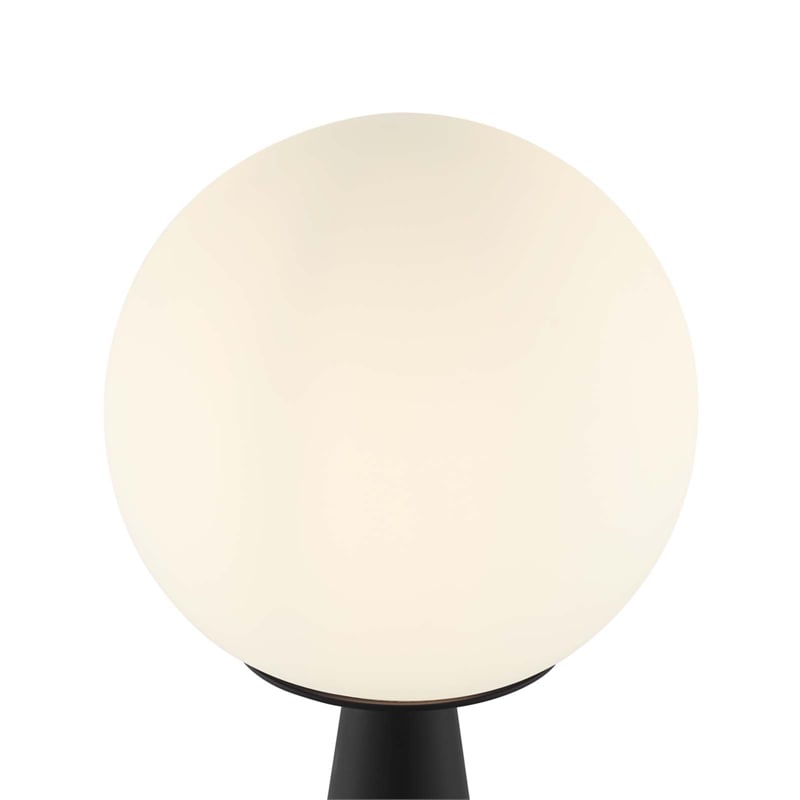 Pemberly Row Glass Globe Table Lamp in White and Black